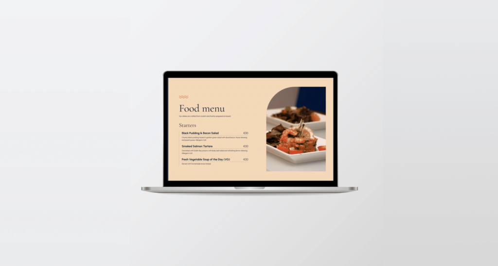Canal Boat Restaurant's online menu